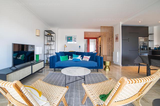 Location appartement Cannes Lions 2024 J -47 - Hall – living-room - Palais Azur